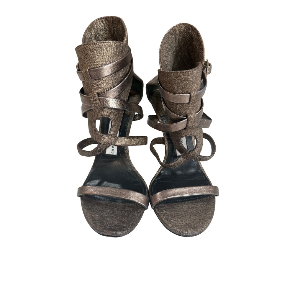 Camilla Skovgaard Cage Sandals Womens 39 Bronze 4" Metallic Strappy Heel